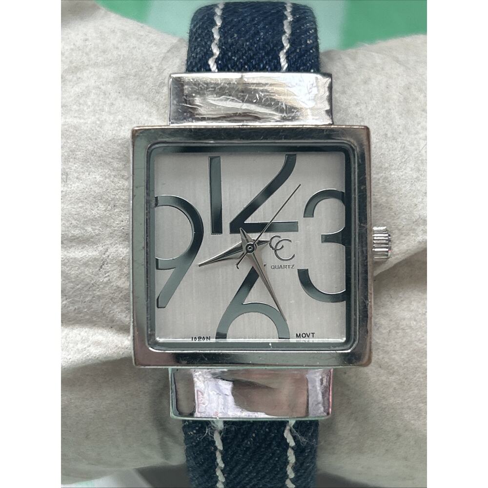 Charming Charlie Silver Tone Denim Band Women’s Cuff Watch